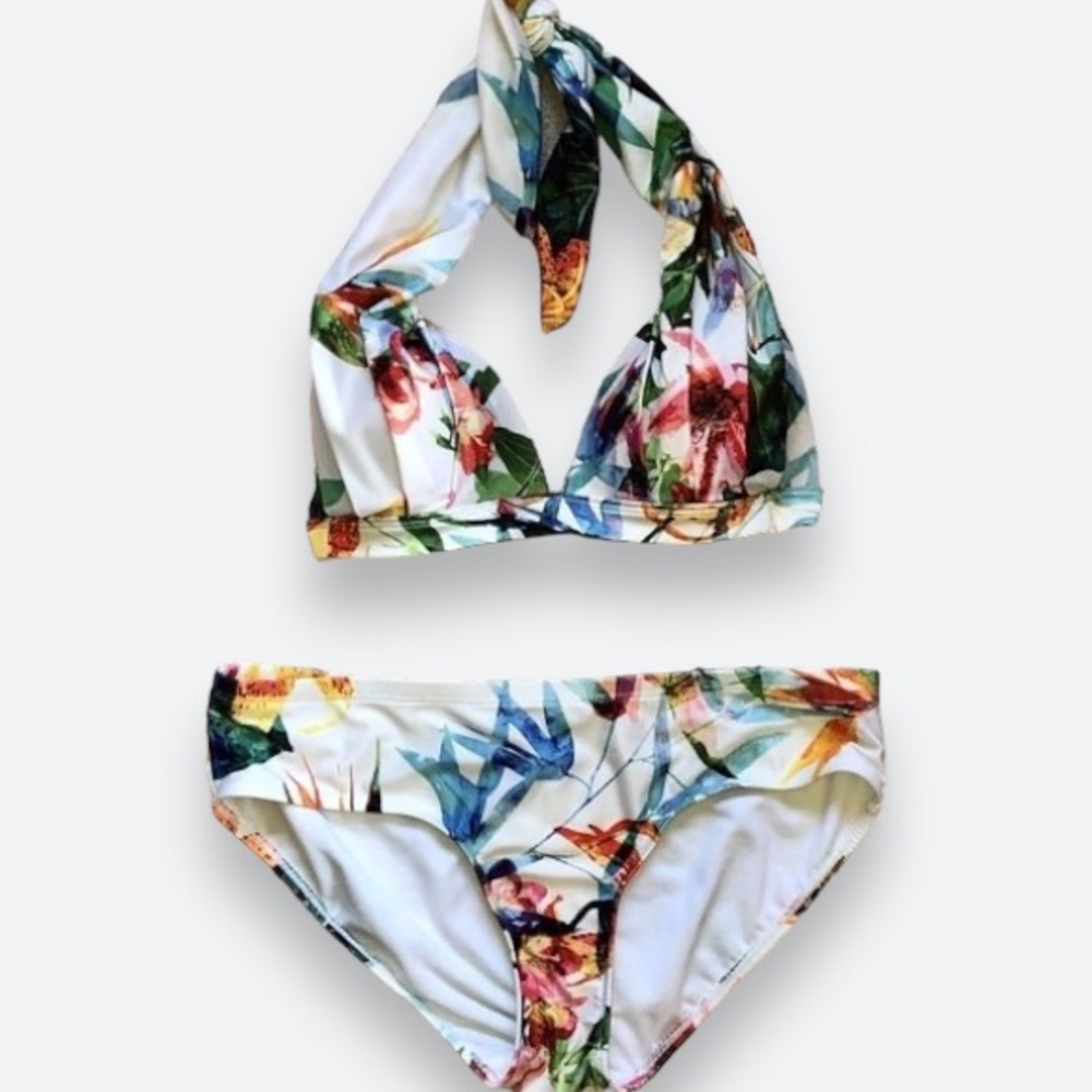 Old Navy Colorful Tropical Vintage Top & Bottom Bikini